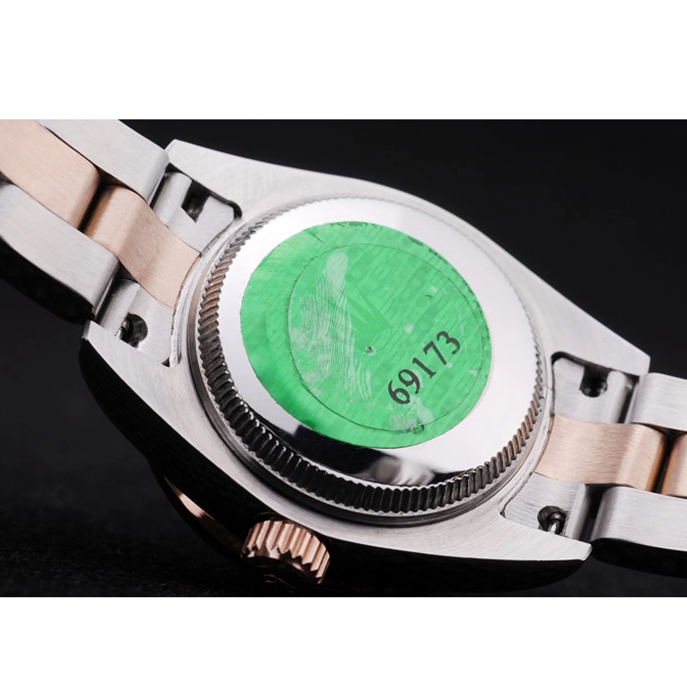 Aaa fake watches 7475 Bezel Dial Datejust Gold Brown Diamonds Rose Rolex Polished 0719